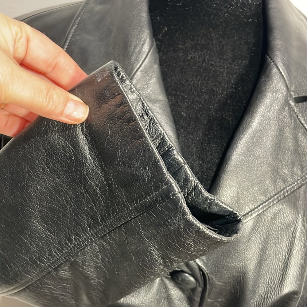 Leather jacket black - size large - Picture 4 of 16
